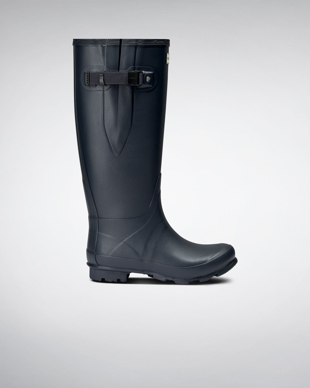 Womens Wide Fit Rain Boots - Hunter Norris Field (79KITNQAW) - Navy